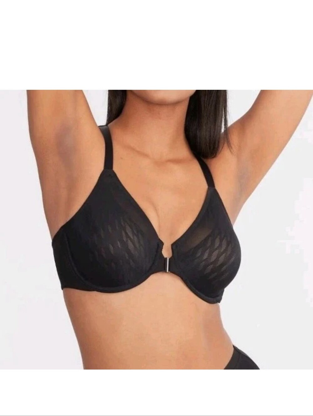 Wacoal Elevated Allure Underwire Front Close Racerback Bra Size 38G Black 855436